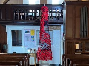 Poppy art installation in tribute to fallen heroes