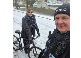 Chilling chase sees barefooted bike thief pursued across the snow