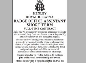 Henley Royal Regatta - Badge Office Assistant (Short Term)