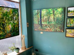 Browse around exhibition at picture framing shop