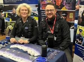 Police officers give students career advice
