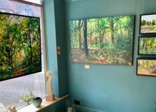 Browse around exhibition at picture framing shop