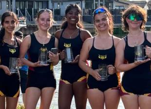 Shiplake Vikings junior girls’ scullers conquer at Staines Amateur Regatta