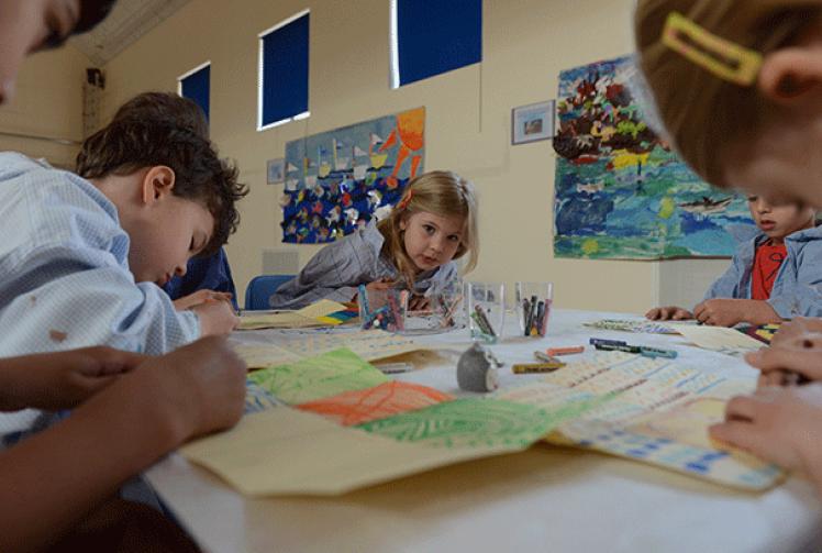 Children 'paint with scissors' at Easter art club