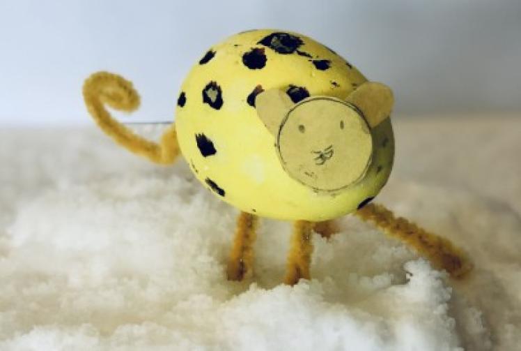 Girl inspired by her leopard onesie wins egg competition