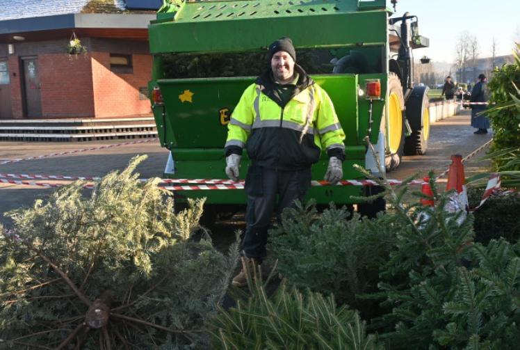 Christmas tree shredding service raises £200