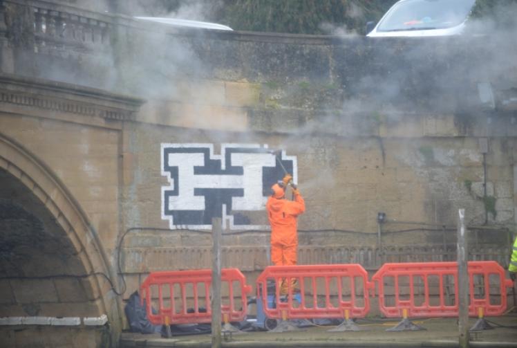 Graffiti removal underway